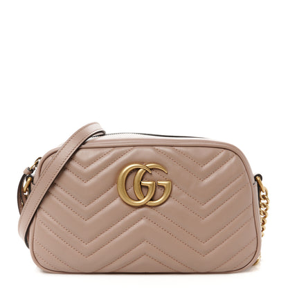 Gucci Calfskin Matelasse Small GG Marmont Chain Shoulder Bag Porcelain Rose 1 of 10