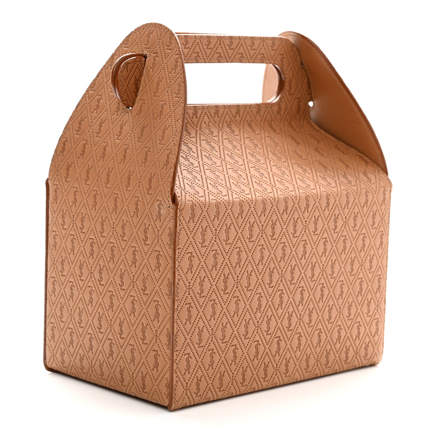 Calfskin Monogram Take Away Box Dusty Vintage Brown Gold
