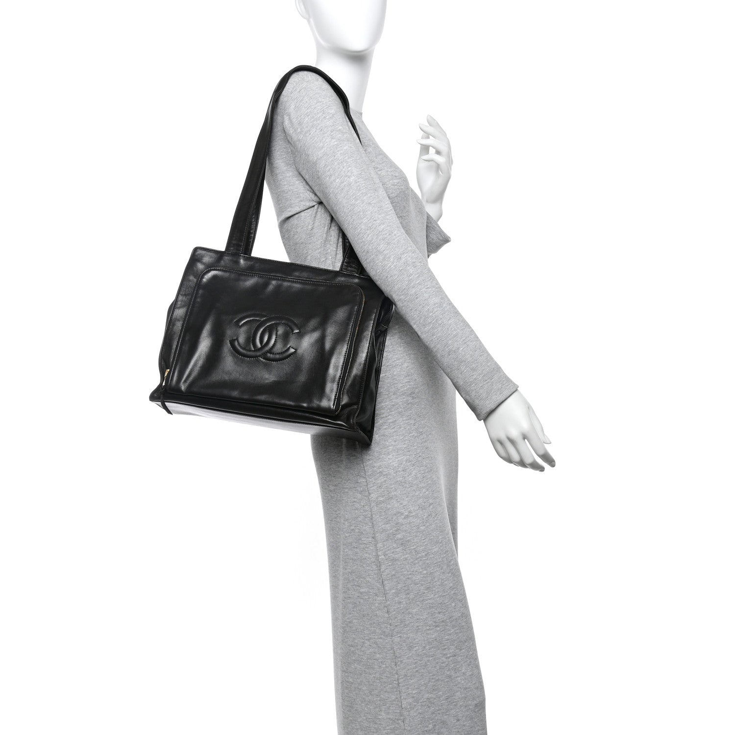 Chanel Lambskin CC Shoulder Bag Black 2 of 10