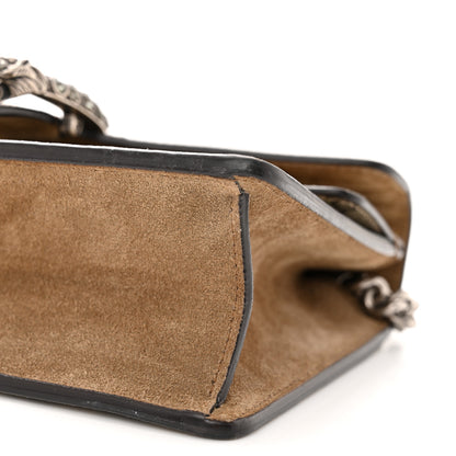 Gucci GG Supreme Monogram Suede Crystal Small Dionysus Shoulder Bag Beige Ebony Taupe 10 of 11