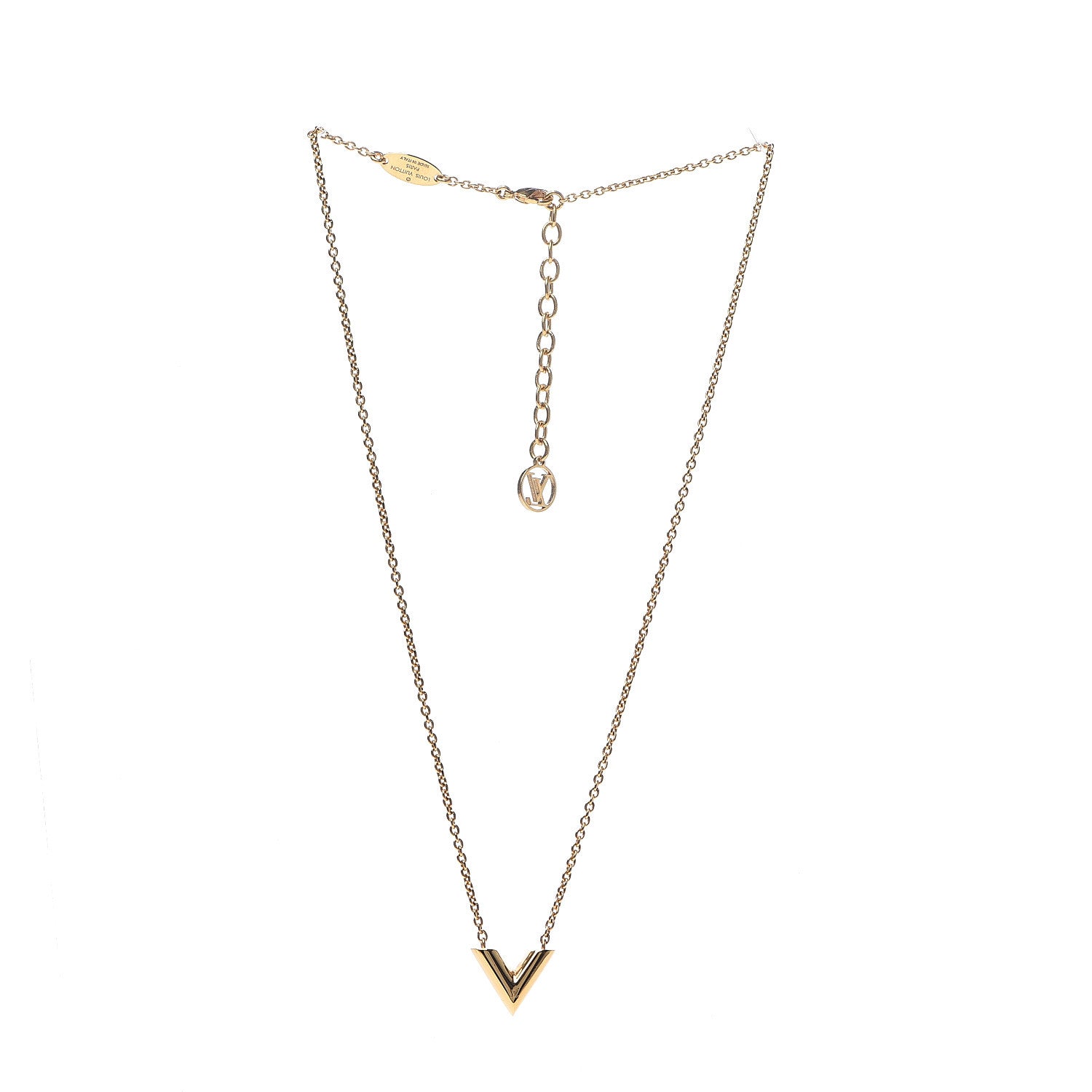 Louis Vuitton Essential V Necklace Gold 2 of 6