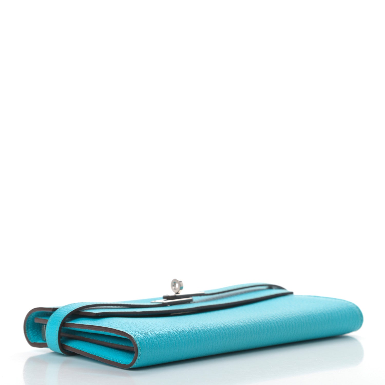 Hermes Chevre Mysore Kelly Longue Wallet Turquoise 4 of 10