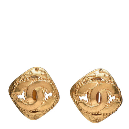 Chanel CC Square Clip On Earrings Gold 1 of 4