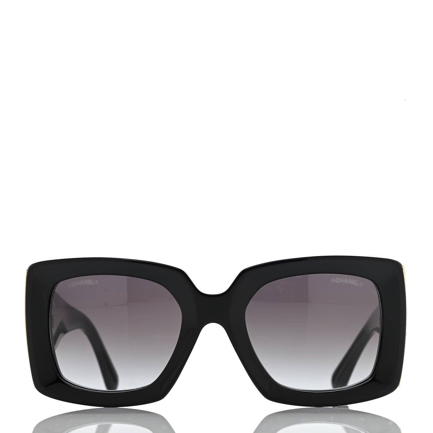 Chanel Acetate Rectangle Sunglasses 5435 Black 2 of 8