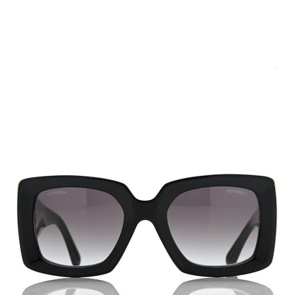 Chanel Acetate Rectangle Sunglasses 5435 Black 2 of 8