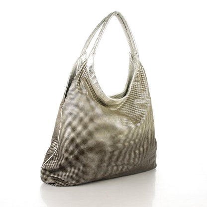 Chanel Metallic Perforated Lambskin Hollywood Hobo Silver 3 of 11