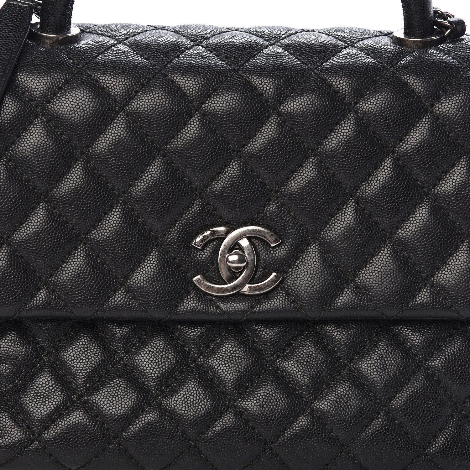 Chanel Caviar Quilted Medium Coco Handle Flap Black 8 of 10