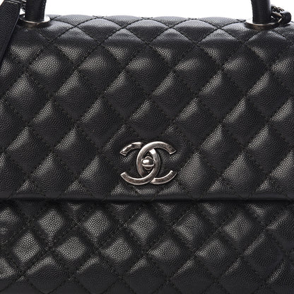 Chanel Caviar Quilted Medium Coco Handle Flap Black 8 of 10
