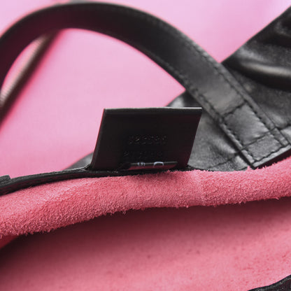 Gucci Grained Calfskin Logo Drawstring Backpack Box Pink Green Black 7 of 10