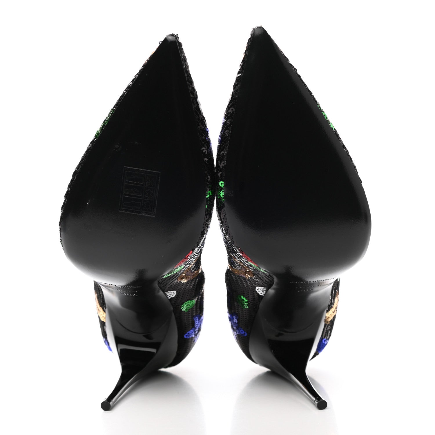 Saint Laurent Sequin Palace 105 Pumps 38.5 Black 5 of 10