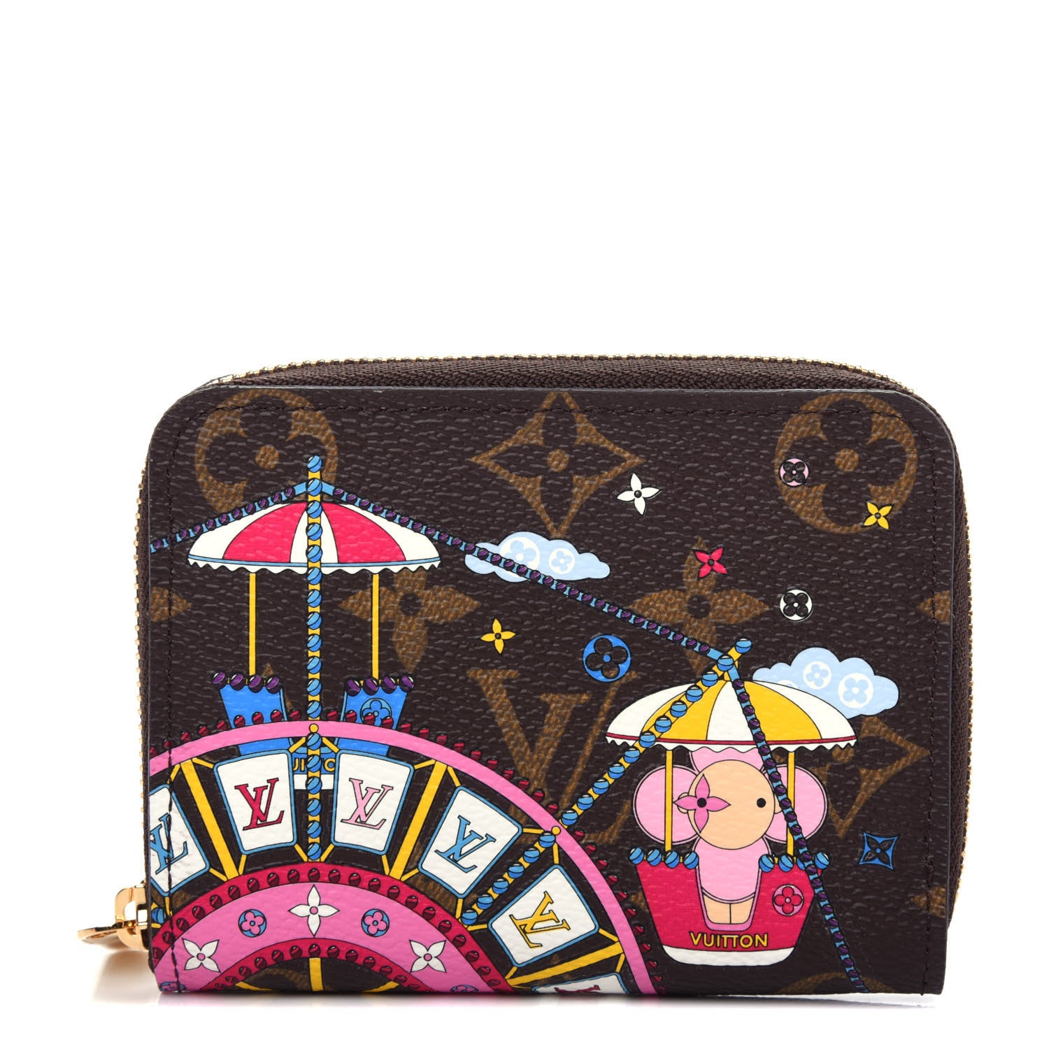 Louis Vuitton Monogram 2020 Christmas Animation Big Wheel Zippy Coin Purse Rose Ballerine 1 of 6
