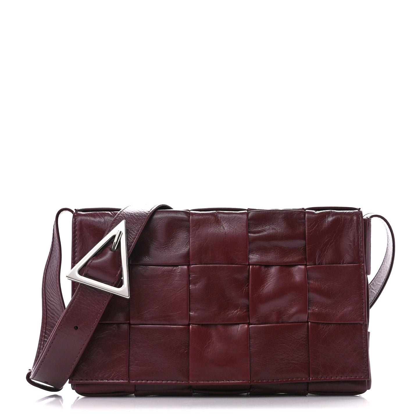 Paper Calfskin Maxi Intreccio Cassette Crossbody Bag Barolo