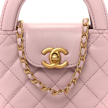 Chanel Shiny Aged Calfskin Quilted Mini Nano Kelly Shopper Light Pink 8 of 11