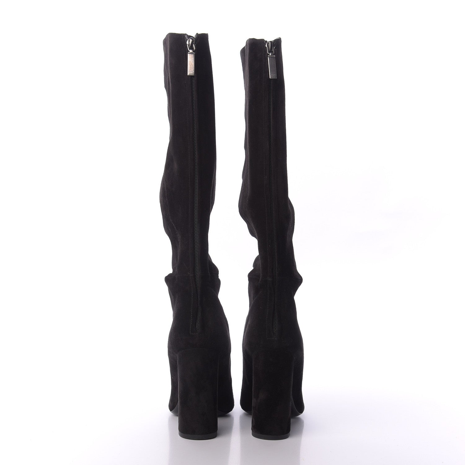 Saint Laurent Suede Cut Out Joplin Over The Knee Boots 39.5 Black 5 of 9