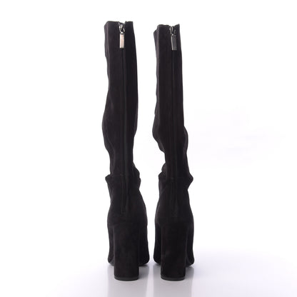 Saint Laurent Suede Cut Out Joplin Over The Knee Boots 39.5 Black 5 of 9