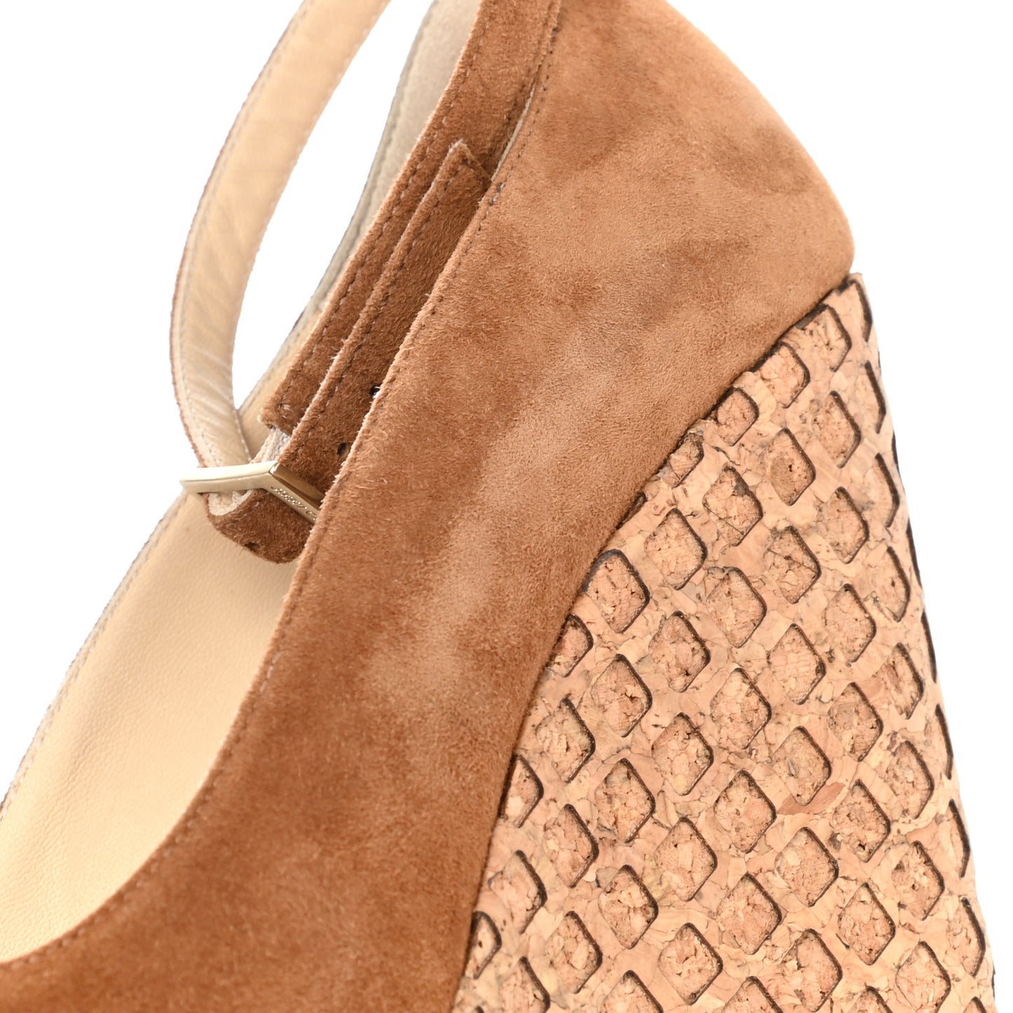 Suede Pacific 120mm Peep-Toe Cork Wedge Sandal 40 Canyon
