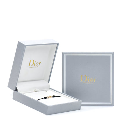 Christian Dior 18K Yellow Gold Diamond Oui Cord Bracelet Black 4 of 4