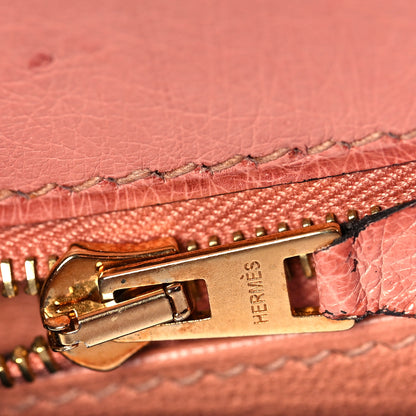 Hermes Ostrich Horseshoe Kelly Sellier 28 Terre Cuite Gris Agate 29 of 39