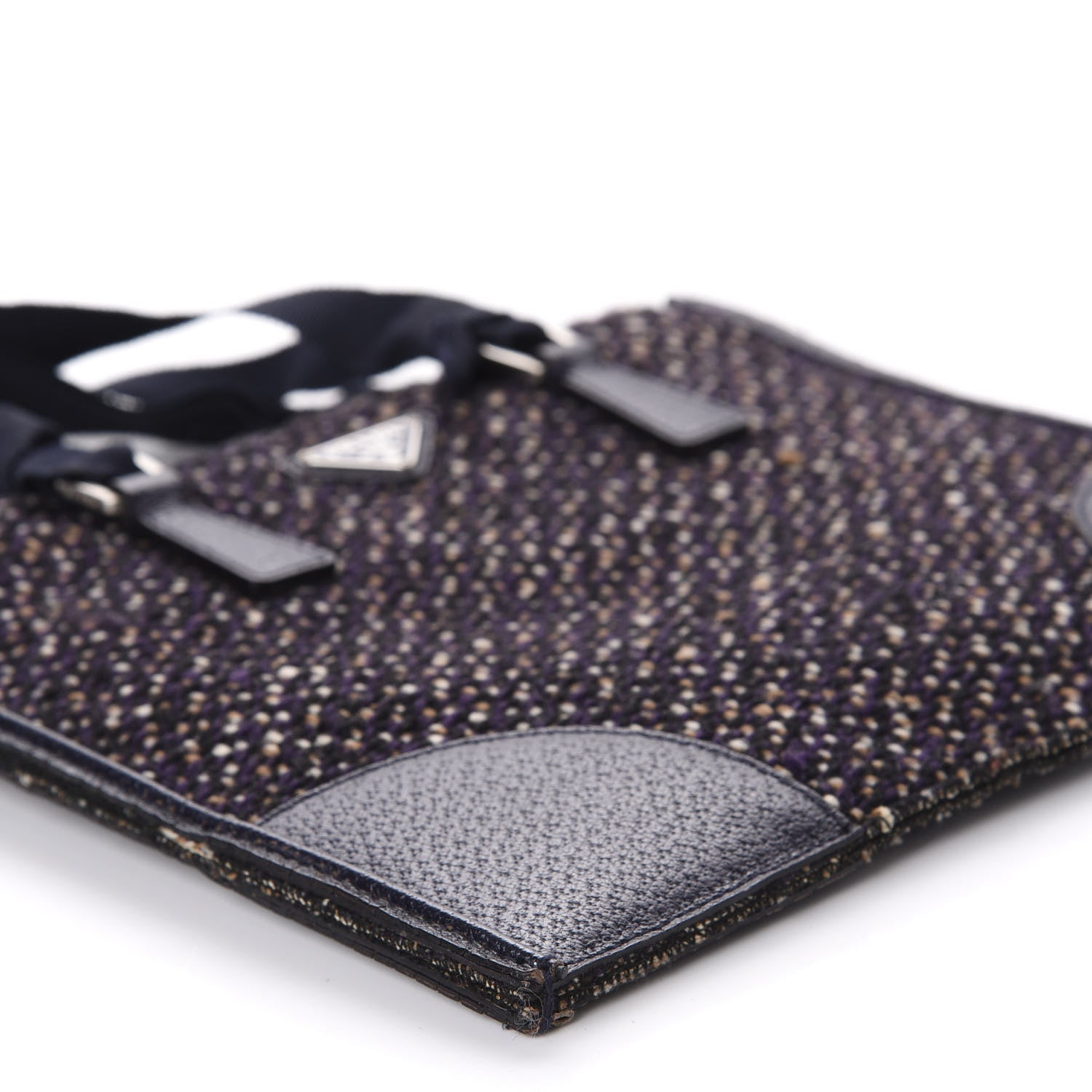 Prada Stuoia Tweed Cinghiale Grosgrain Tote 6 of 11