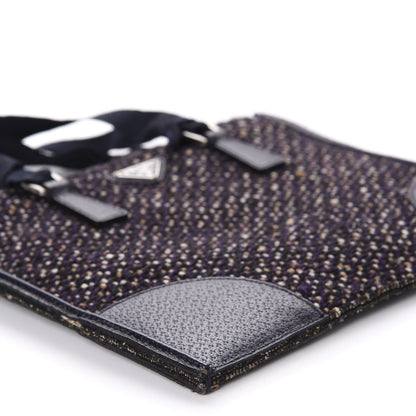 Prada Stuoia Tweed Cinghiale Grosgrain Tote 6 of 11