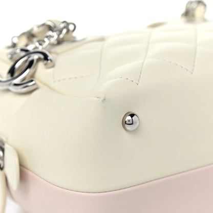 Chanel Calfskin Quilted Feather Weight Bowling Bag Ivory Light Pink 8 of 14