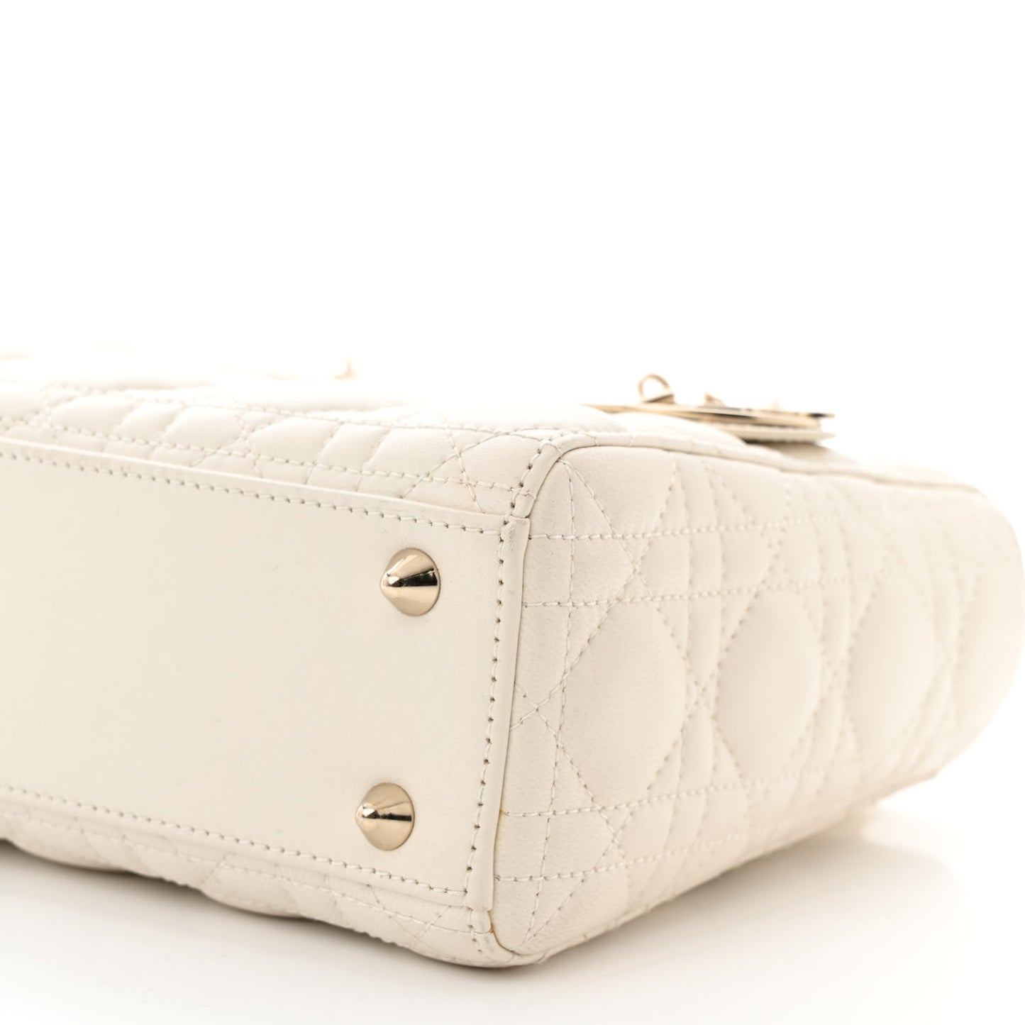 Lambskin Cannage Small My ABCDior Lady Dior White