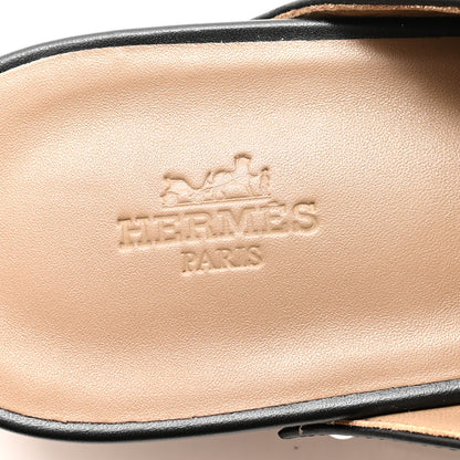 Hermes Calfskin Carlotta Mules 37 Black 6 of 9
