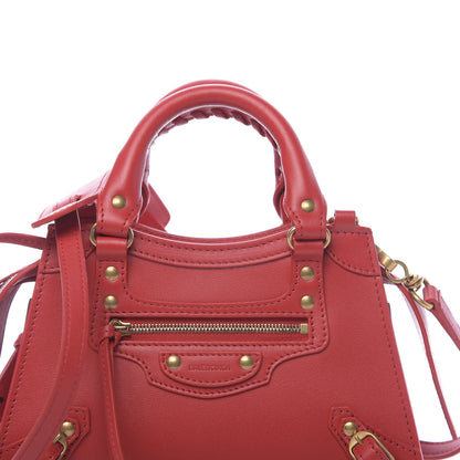 Balenciaga Smooth Calfskin Neo Classic Brass Hardware Mini City Red 10 of 10
