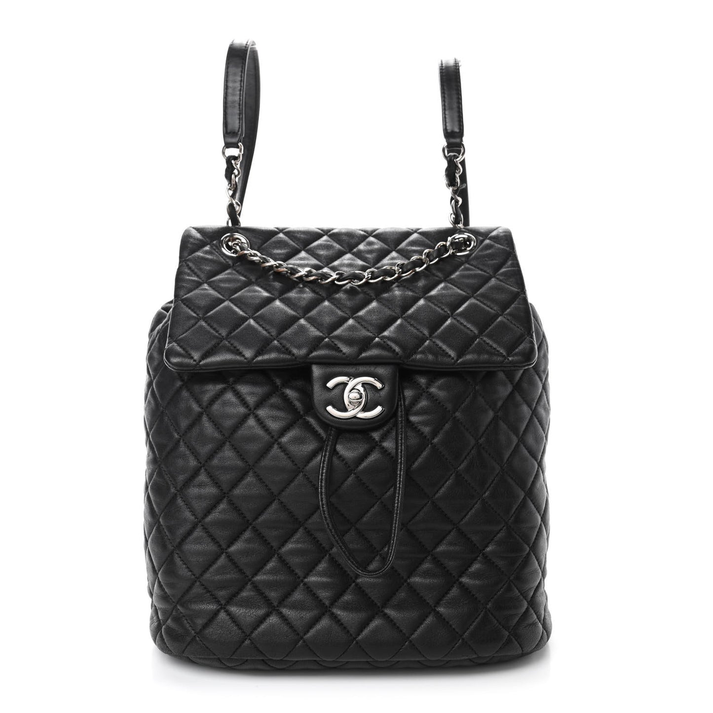 Calfskin Quilted Large Urban Spirit Backpack Black
