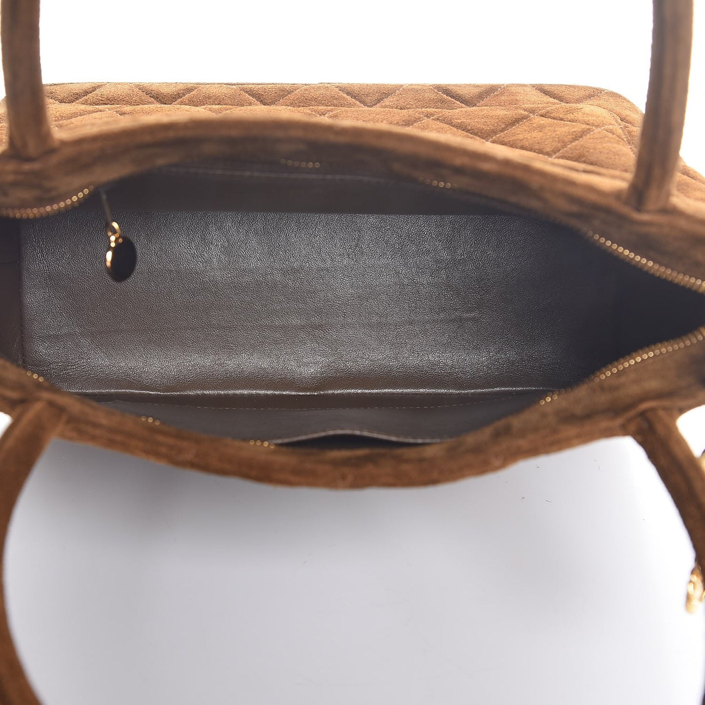 Suede Quilted Medallion Tote Brown
