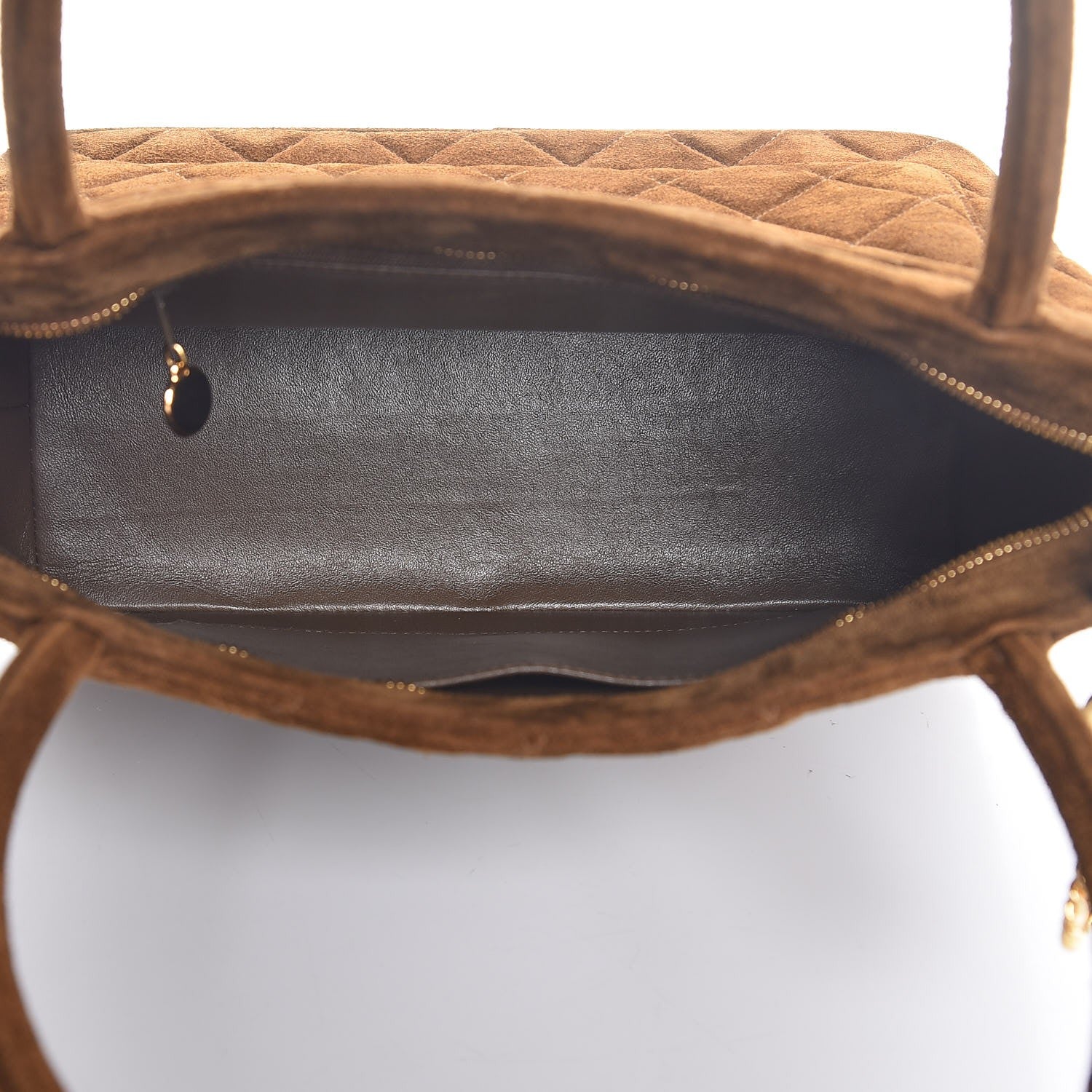 Chanel Suede Quilted Medallion Tote Brown 5 of 8