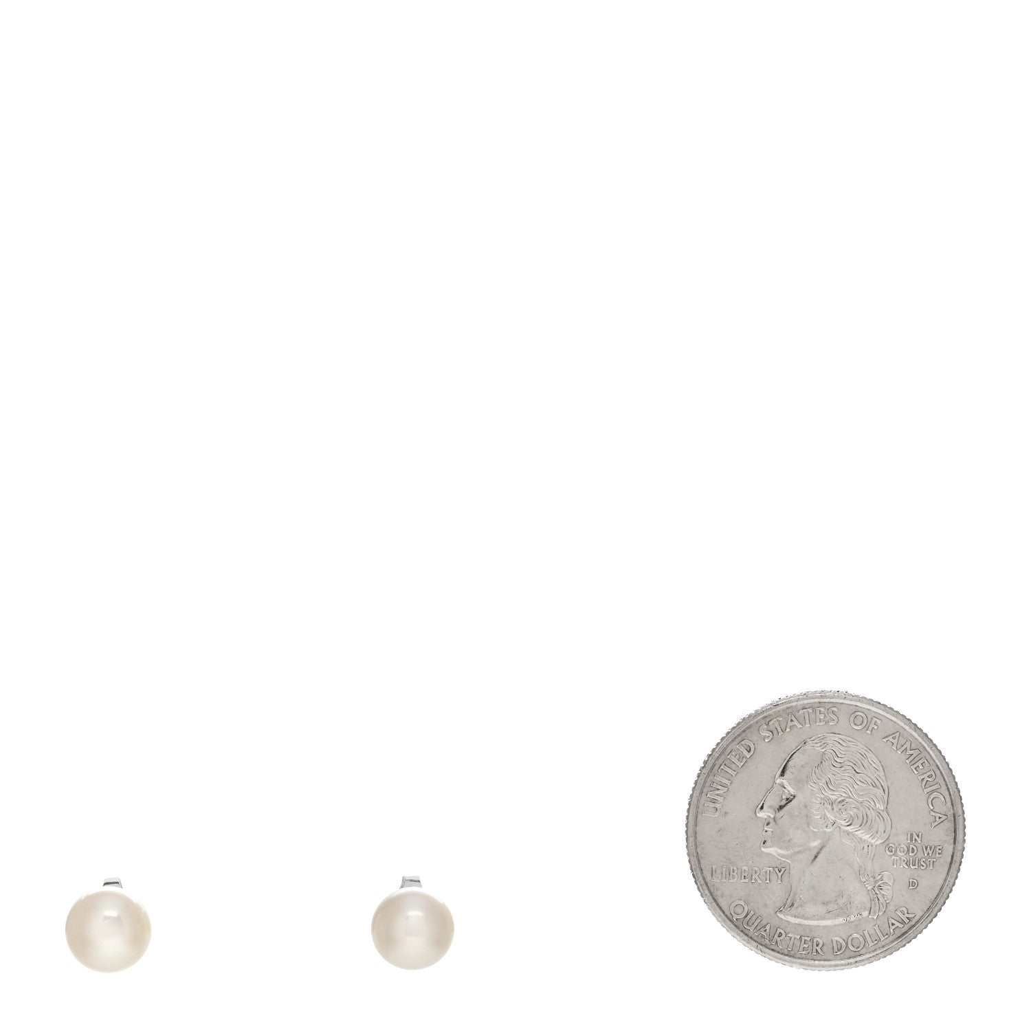 Tiffany 18K White Gold 7-7.5mm Pearl Stud Earrings 2 of 4