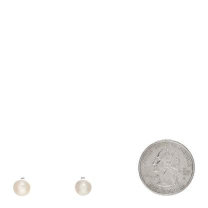 Tiffany 18K White Gold 7-7.5mm Pearl Stud Earrings 2 of 4