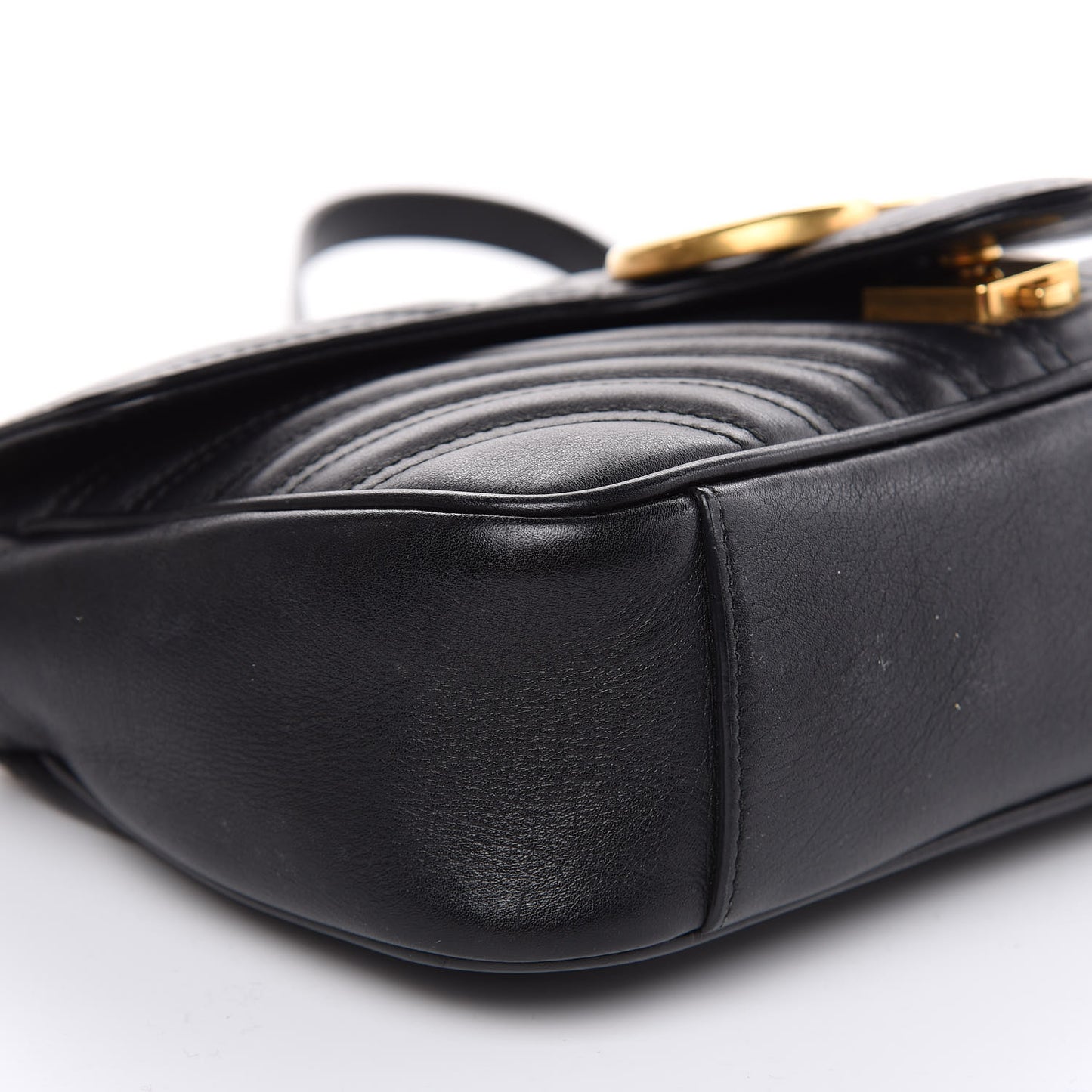 Calfskin Matelasse Small GG Marmont Shoulder Bag Black