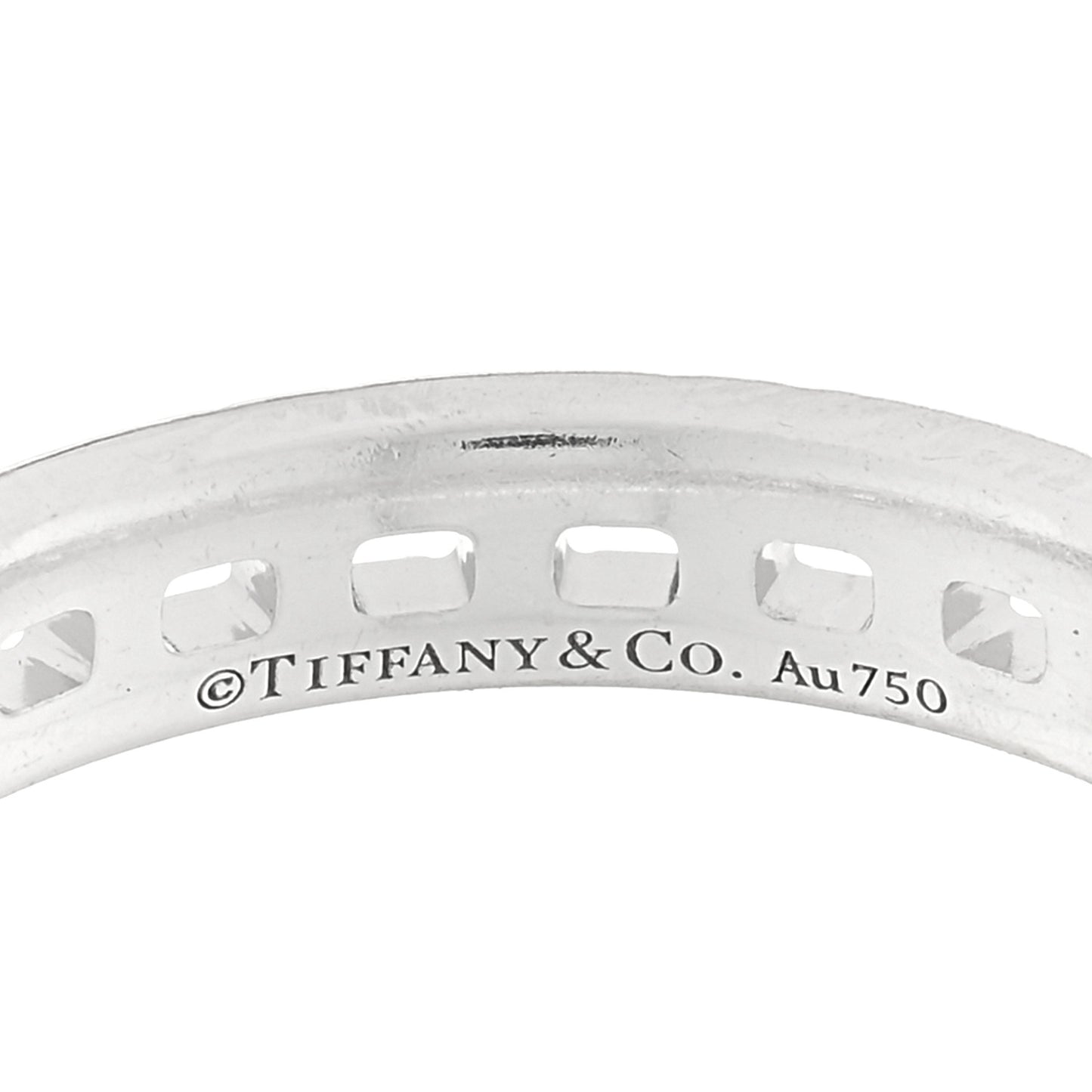 18K White Gold Diamond T True Narrow Band Ring 52 6