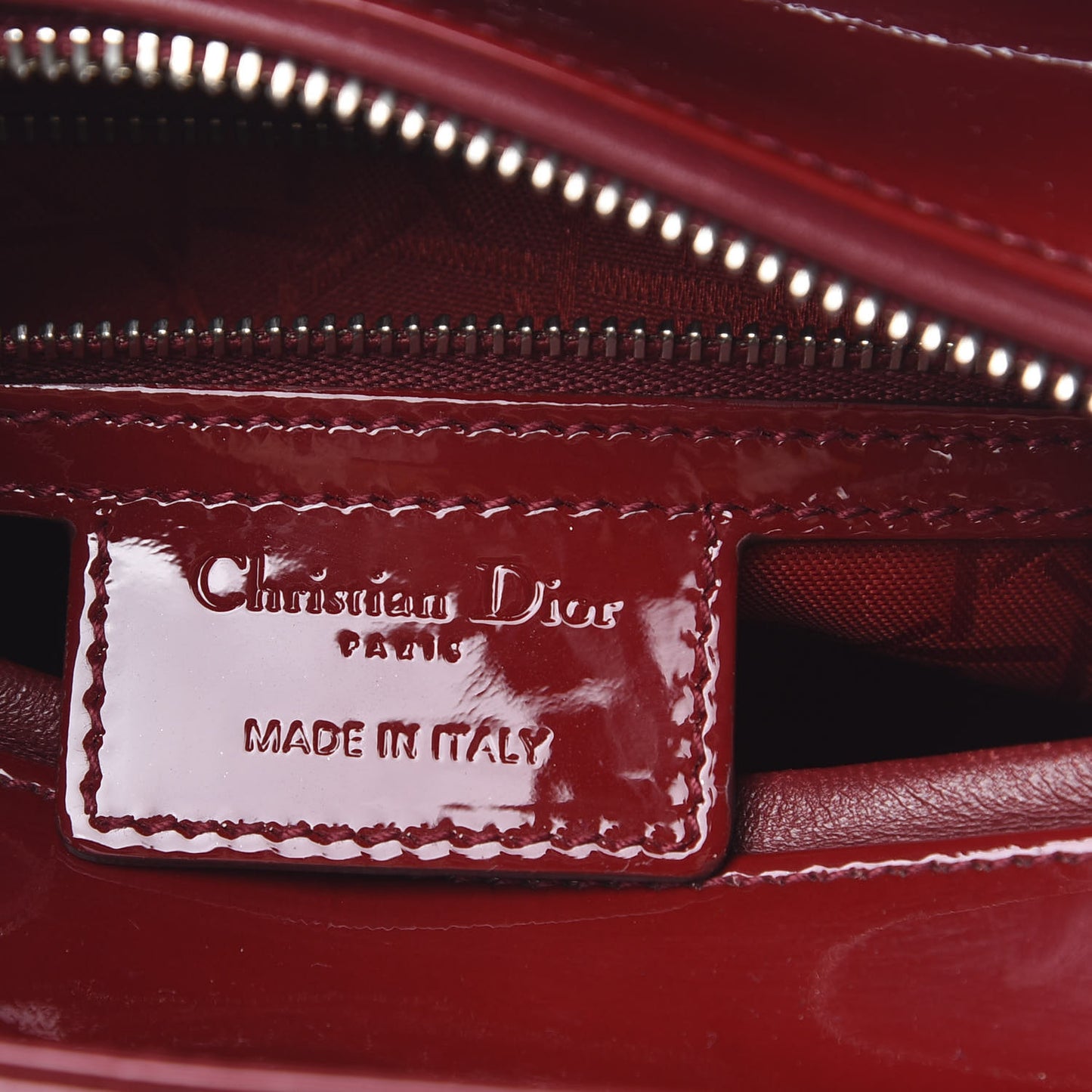 Patent Cannage Medium Lady Dior Red