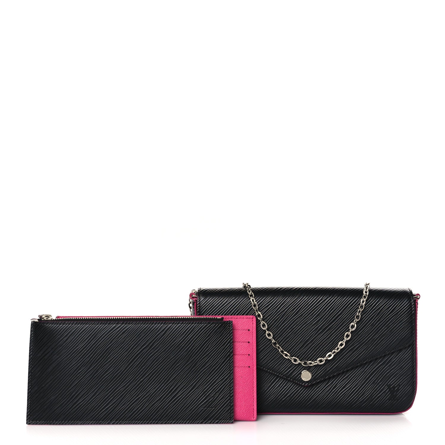 Louis Vuitton Epi Pochette Felicie Black Hot Pink 2 of 9