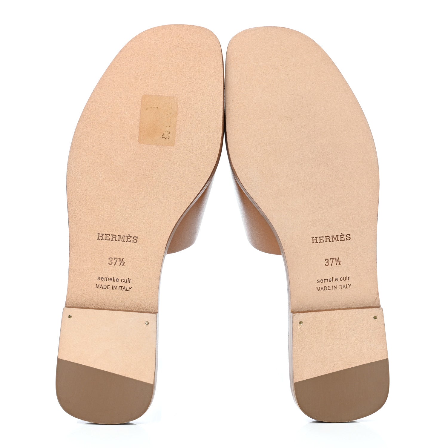 Hermes Calfskin Villa Sandals 37.5 Natural 5 of 8