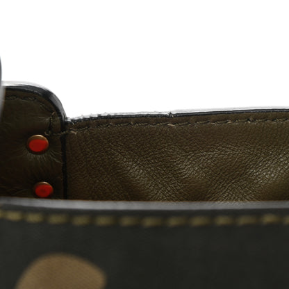 Valentino Garavani Nappa Canvas Camouflage Medium Rockstud Tote Verde Rouge 13 of 18