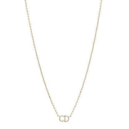 Christian Dior Metal Crystal CD Necklace Gold 1 of 5