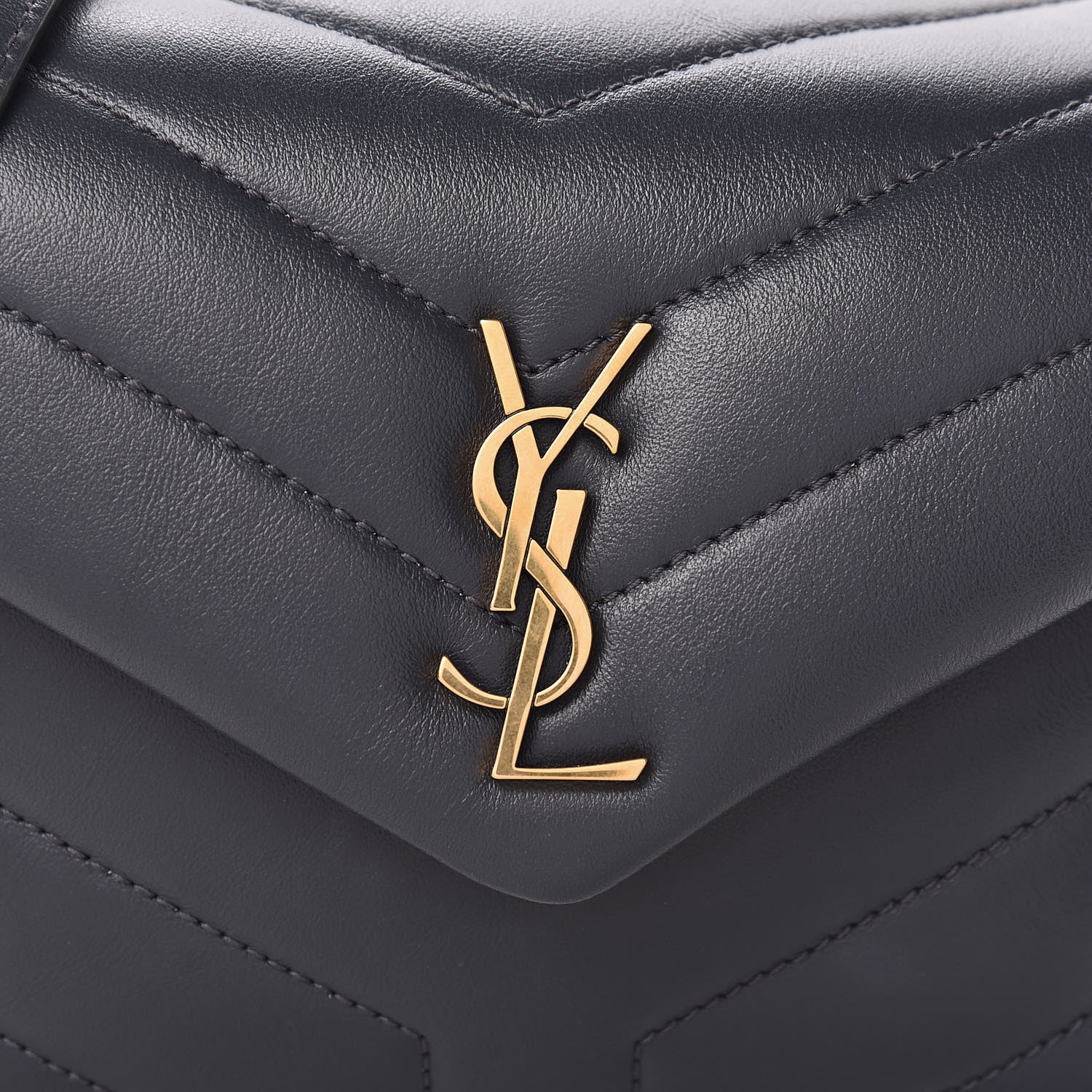 Saint Laurent Calfskin Y Quilted Monogram Toy Loulou Crossbody Bag Asphalt 11 of 12