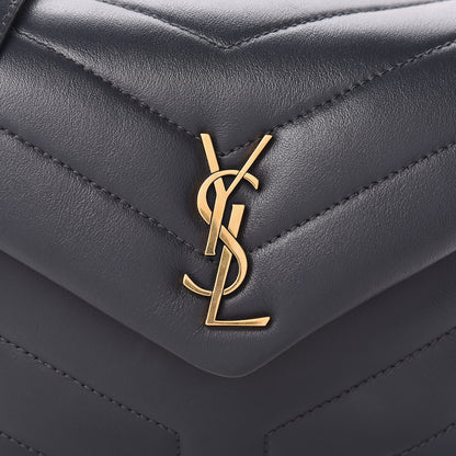 Saint Laurent Calfskin Y Quilted Monogram Toy Loulou Crossbody Bag Asphalt 11 of 12