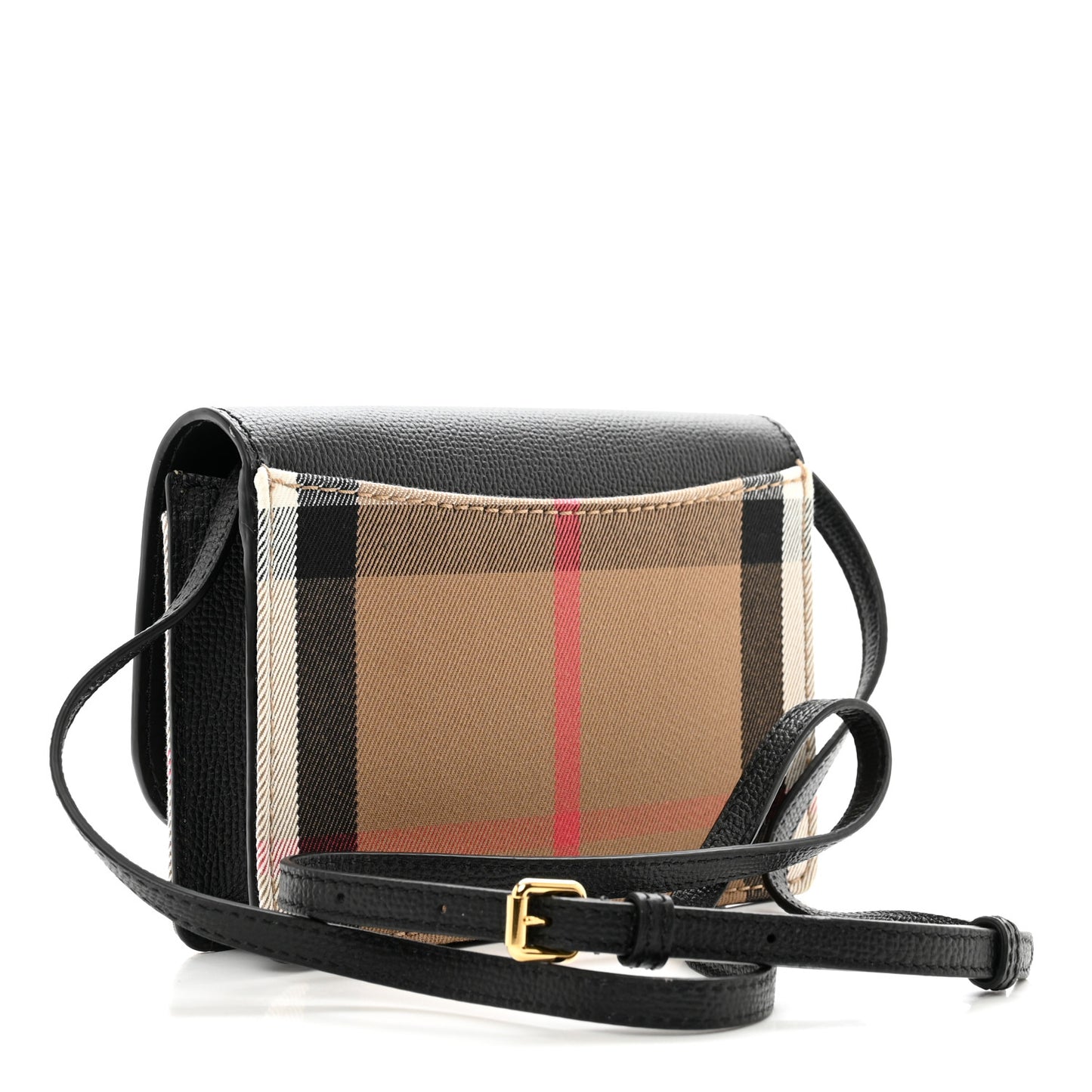 Derby Calfskin House Check Wallet On Chain Black