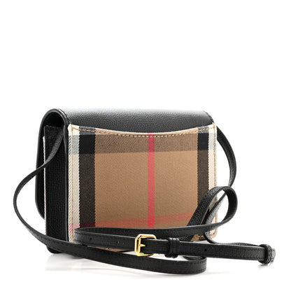 Burberry Derby Calfskin House Check Wallet On Chain Black 3 of 9
