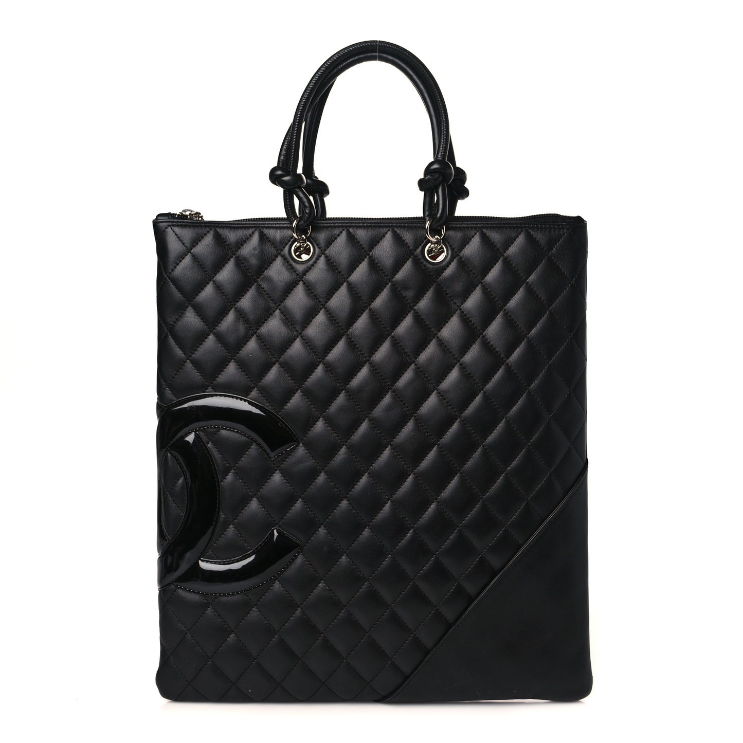 Calfskin Cambon Flat Tote Black