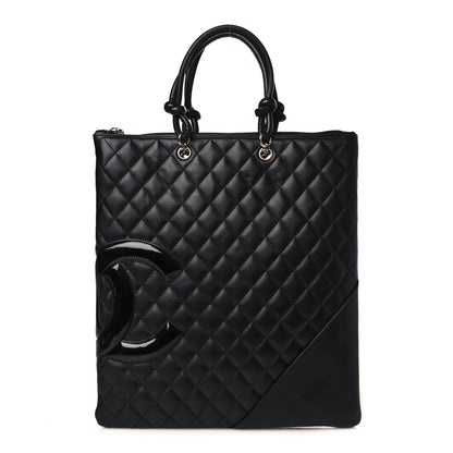 Chanel Calfskin Cambon Flat Tote Black 1 of 9