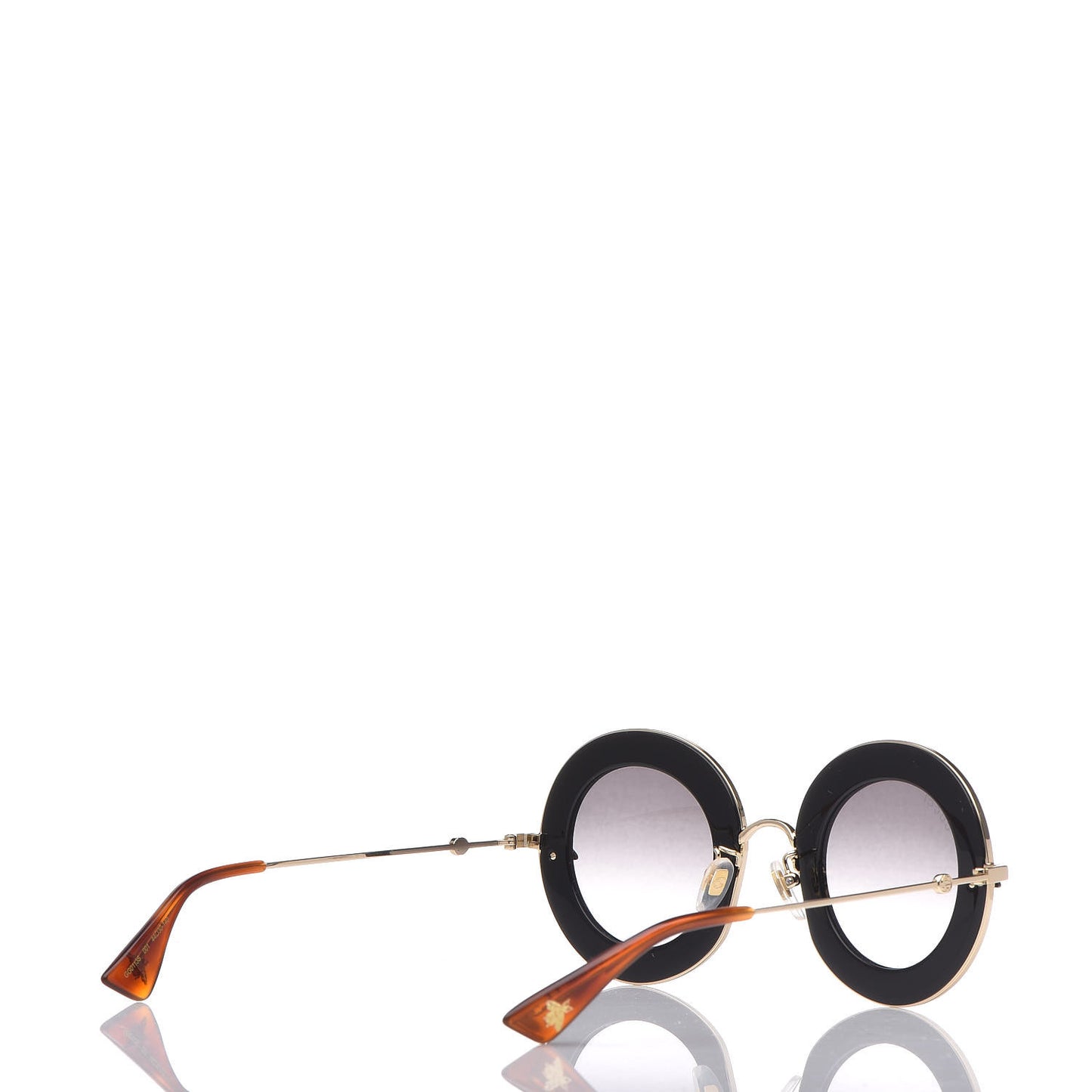 Metal L'Aveugle Par Amour Round Frame Sunglasses GG0113S Black
