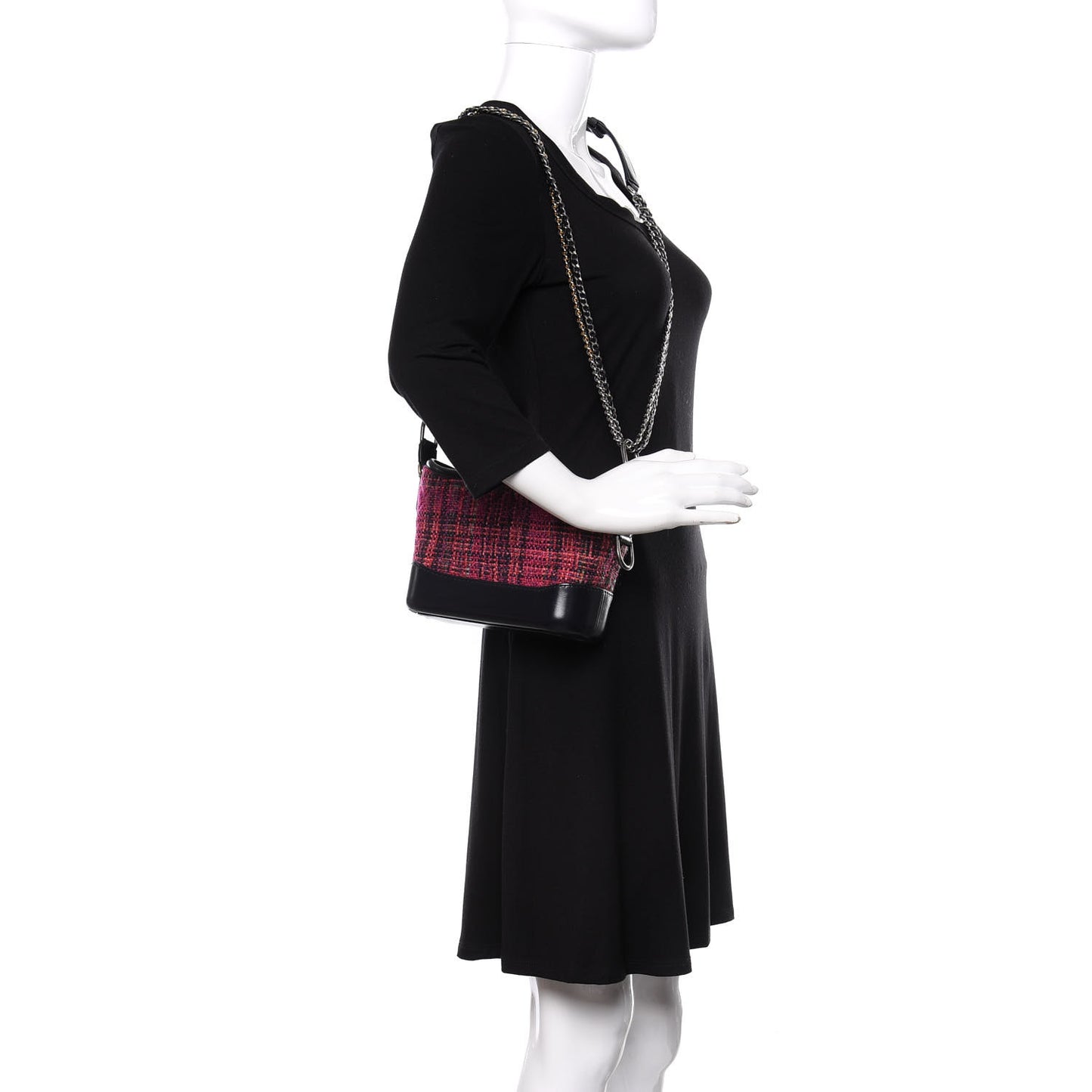Tweed Calfskin Small Gabrielle Hobo Dark Navy