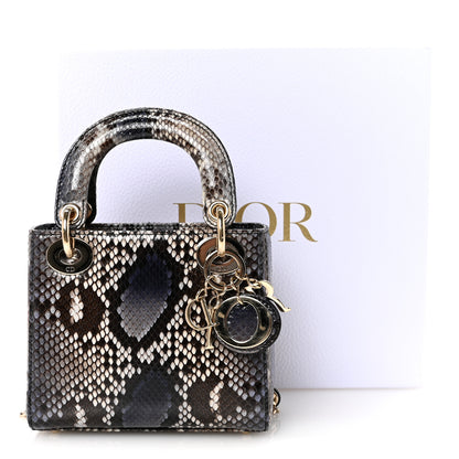 Christian Dior Snakeskin Mini Lady Dior Bleu Multicolor 10 of 10