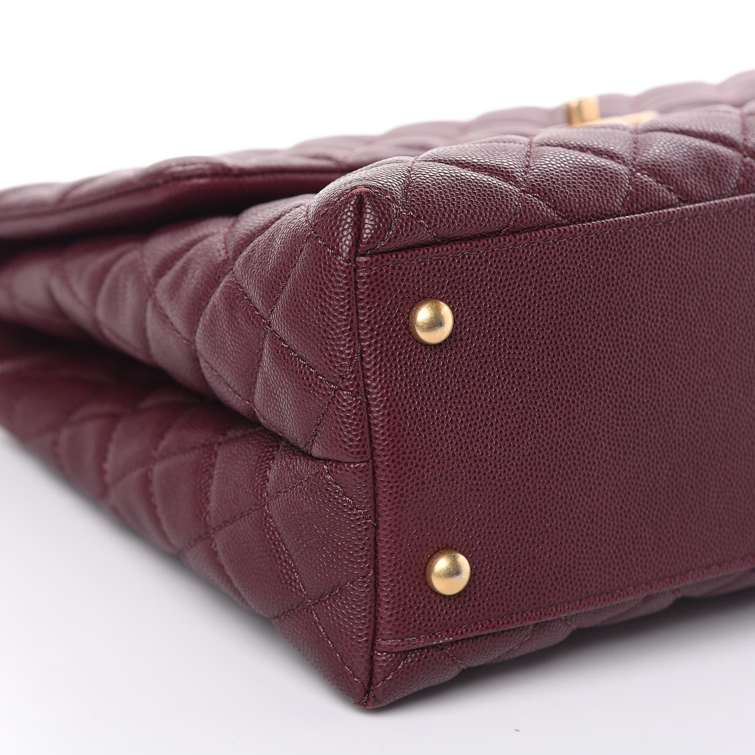 Chanel Caviar Lizard Quilted Medium Coco Handle Flap Burgundy 8 of 10